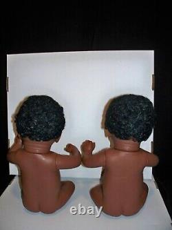 2 Furga Italy African American 17 Inch Boy & Girl Anatomically Correct Baby Doll