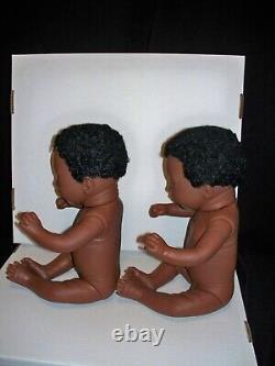 2 Furga Italy African American 17 Inch Boy & Girl Anatomically Correct Baby Doll