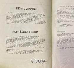 2 Premier 1970s African American MagazinesBLACK FORUMVolume I, #1 & 2Writers