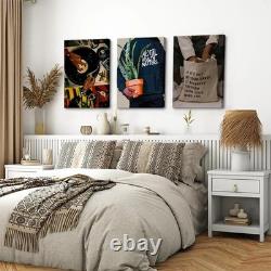 3 pcs Black Men Canvas Wall Art Fashion African American Black Man Prints Rec