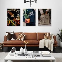 3 pcs Black Men Canvas Wall Art Fashion African American Black Man Prints Rec