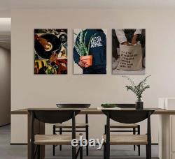 3 pcs Black Men Canvas Wall Art Fashion African American Black Man Prints Rec