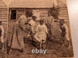 (5) African American Black Southern Stereoview Photographs Cotton Gin Children