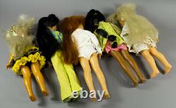 5 Ideal Crissy, Velvet, Dina, Tressy Dolls 1960's & 70's Black, Blond, Redhead