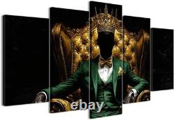 5 Piece Black Art Wall Art Green African American King Painting Black Man Pictur