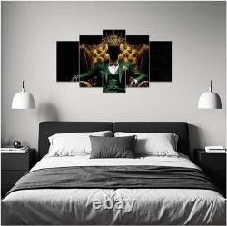 5 Piece Black Art Wall Art Green African American King Painting Black Man Pictur