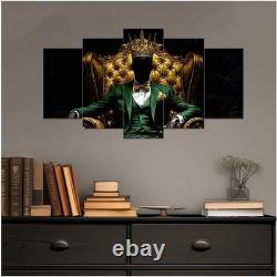 5 Piece Black Art Wall Art Green African American King Painting Black Man Pictur