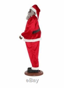 6 Ft LIFE SIZE African American ANIMATED BLACK SANTA CLAUS NEW MUSICAL SINGS