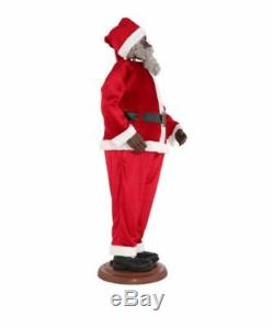 6 Ft LIFE SIZE African American ANIMATED BLACK SANTA CLAUS NEW MUSICAL SINGS