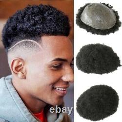 6mm Afro Toupee for Black Men Human Hair African American Wigs Full Skin 8x10