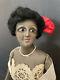 73 Antique mystery black boudoir or half doll. French cut head. Fabulous