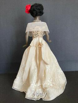 73 Rare Antique mystery black boudoir or half doll. French cut head. Lamp doll