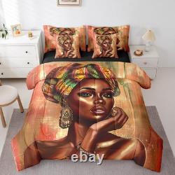 7 Piece African American Black Girl Bed in a Bag Queen, African Women Sheet Se