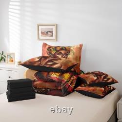 7 Piece African American Black Girl Bed in a Bag Queen, African Women Sheet Se