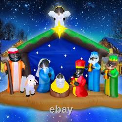 8 Ft Long 5.5 Ft Tall Christmas Inflatables African American Black Nativity Scen