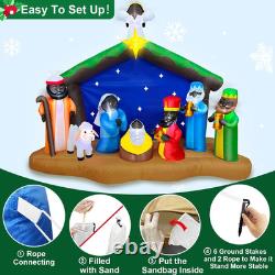 8 Ft Long 5.5 Ft Tall Christmas Inflatables African American Black Nativity Scen
