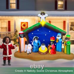 8 Ft Long 5.5 Ft Tall Christmas Inflatables African American Black Nativity Scen