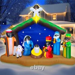 8 Ft Long 5.5 Ft Tall Christmas Inflatables African American Black Nativity Scen
