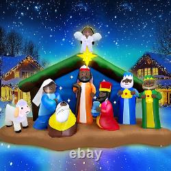 8 Ft Long Christmas Inflatables African American Black Nativity Scene Set Outdoo