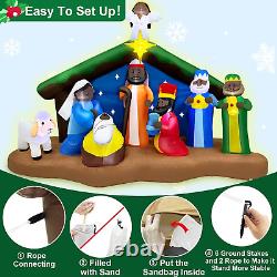 8 Ft Long Christmas Inflatables African American Black Nativity Scene Set Outdoo