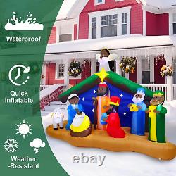 8 Ft Long Christmas Inflatables African American Black Nativity Scene Set Outdoo