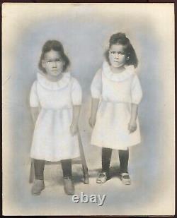 8x10 Enlargement Of Two African American Girls Antique Mounted Photo