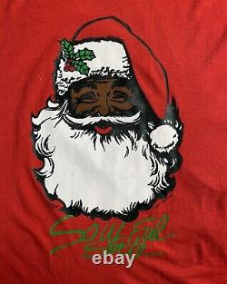 90s Vintage Black Santa Claus Rap Tee Shirt XXL African American Christmas Xmas