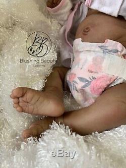 AA ethnic black reborn girl Maria by Linda Murray sleeping reborn doll with belly