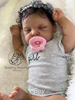 AA ethnic black reborn girl Maria by Linda Murray sleeping reborn doll with belly