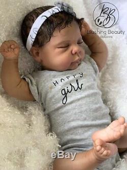 AA ethnic black reborn girl Maria by Linda Murray sleeping reborn doll with belly