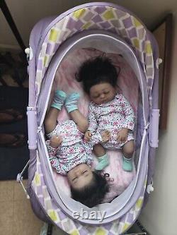 AA reborn baby dolls full body silicone used twin (2 baby girls)