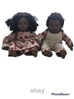 AMERICAN GIRL Bitty Baby Black African American Twins Dark Hair Girl Boy Retired