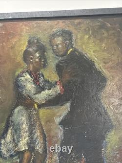 ANTIQUE WPA PAINTING Black Americana African American Portrait KIECHLE Famous