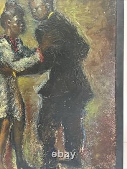 ANTIQUE WPA PAINTING Black Americana African American Portrait KIECHLE Famous
