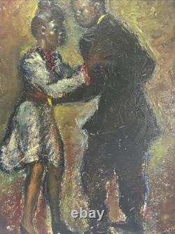 ANTIQUE WPA PAINTING Black Americana African American Portrait KIECHLE Famous