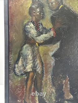 ANTIQUE WPA PAINTING Black Americana African American Portrait KIECHLE Famous