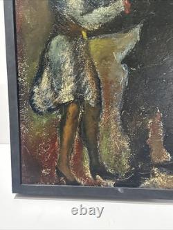 ANTIQUE WPA PAINTING Black Americana African American Portrait KIECHLE Famous
