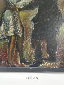 ANTIQUE WPA PAINTING Black Americana African American Portrait KIECHLE Famous