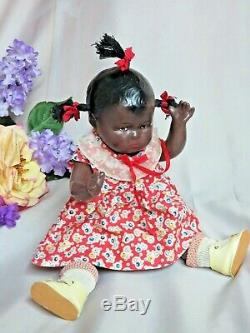 ANTIQUE vintage EFFANBEE BLACK Americana DOLL Patsy FACE 12 composition DRESSED