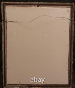 ATQ VTG African American Black Man Portrait Rose Folk Art Pastel Painting Frame