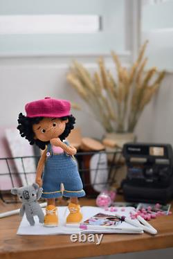 African American Amigurumi Doll Black Doll Crochet Black Baby Doll For Sale