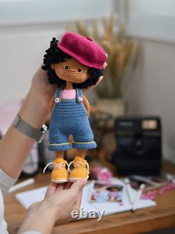 African American Amigurumi Doll Black Doll Crochet Black Baby Doll For Sale