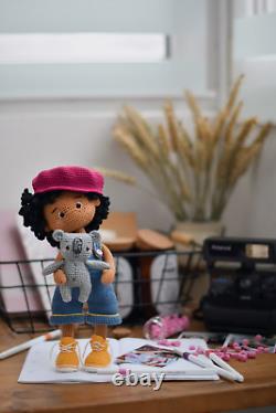 African American Amigurumi Doll Black Doll Crochet Black Baby Doll For Sale