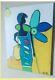 African American Art Women Colorful 16x28 Canvas Oil -Acrylic Red Black Yellow
