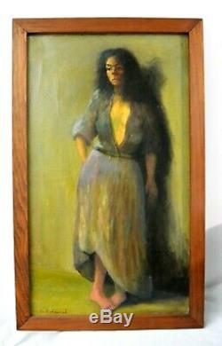 African American Artist Charles Bohannah Signed Painting of a Black Lady Art