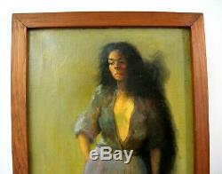 African American Artist Charles Bohannah Signed Painting of a Black Lady Art