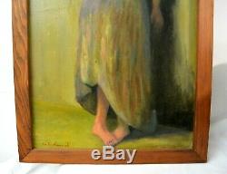 African American Artist Charles Bohannah Signed Painting of a Black Lady Art