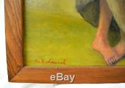 African American Artist Charles Bohannah Signed Painting of a Black Lady Art