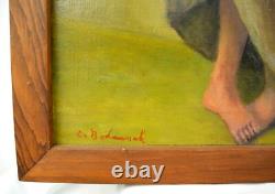 African American Artist Charles Bohannah Signed Painting of a Black Lady Art
