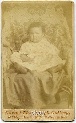 African American Baby Posed On Chair. Cdv. N. O. Louisiana